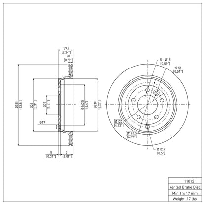 Dynamic Friction Company Disc Brake Rotor 600-11012