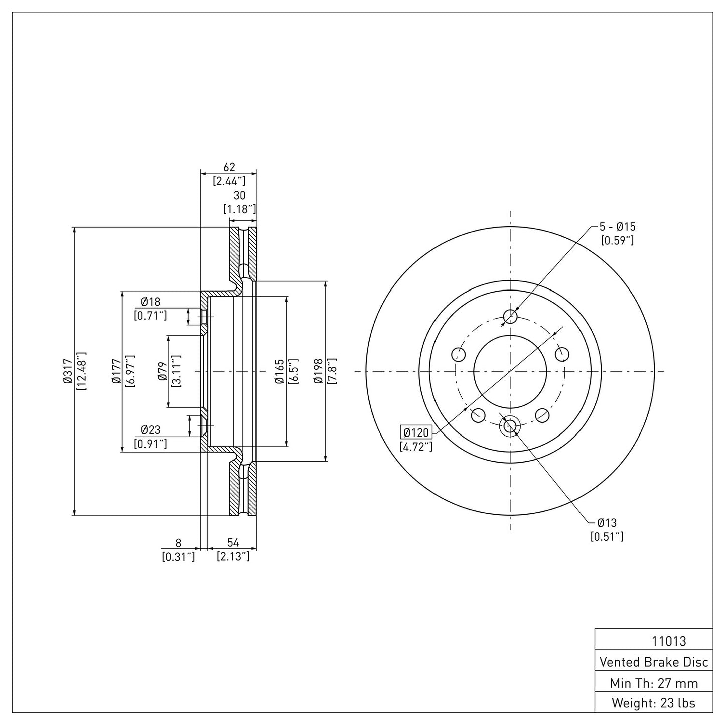 Dynamic Friction Company Disc Brake Rotor 600-11013