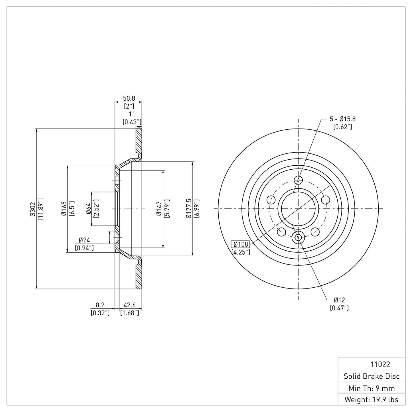 Dynamic Friction Company Disc Brake Rotor 600-11022