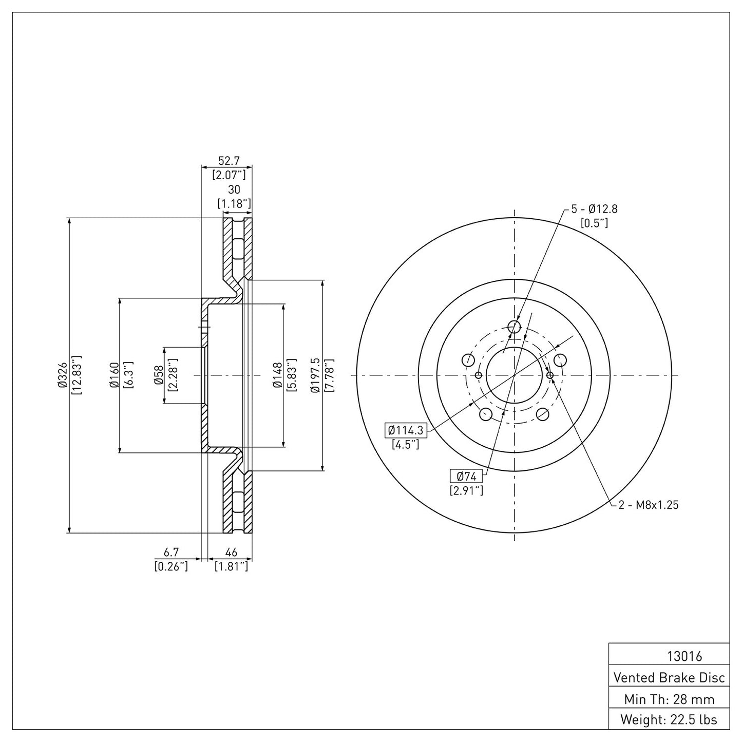 Dynamic Friction Company Disc Brake Rotor 600-13016