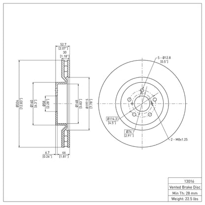 Dynamic Friction Company Disc Brake Rotor 600-13016