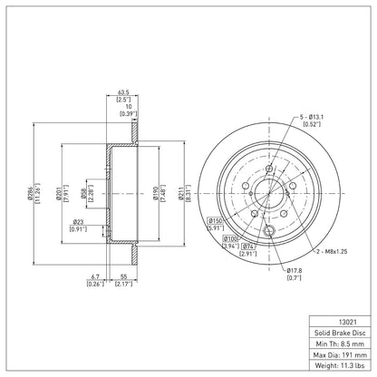 Dynamic Friction Company Disc Brake Rotor 600-13021