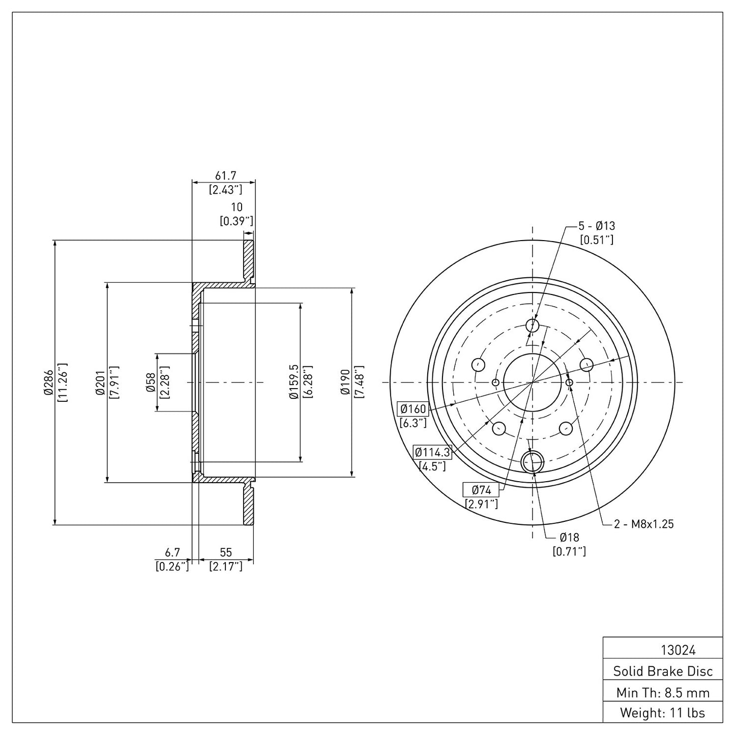 Dynamic Friction Company Disc Brake Rotor 600-13024