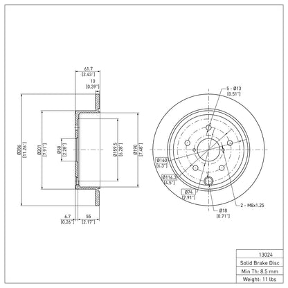 Dynamic Friction Company Disc Brake Rotor 600-13024