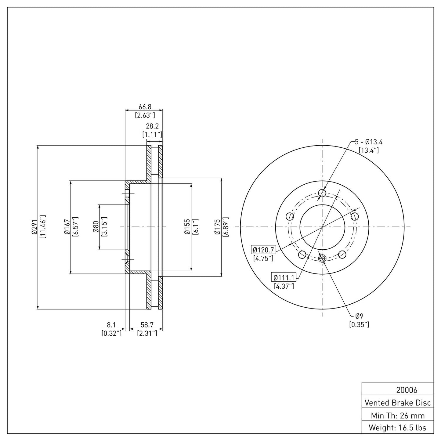 Dynamic Friction Company Disc Brake Rotor 600-20006