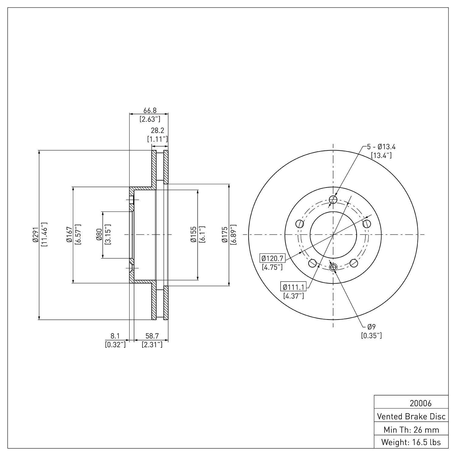 Dynamic Friction Company Disc Brake Rotor 600-20006