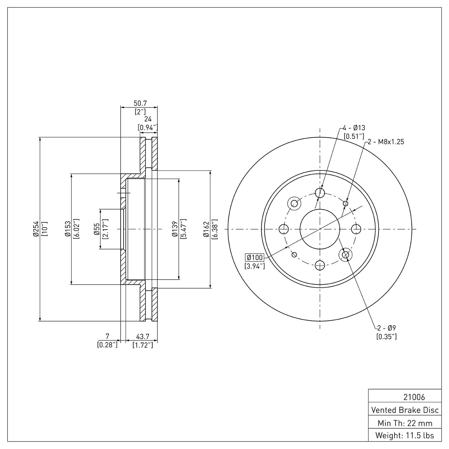 Dynamic Friction Company Disc Brake Rotor 600-21006