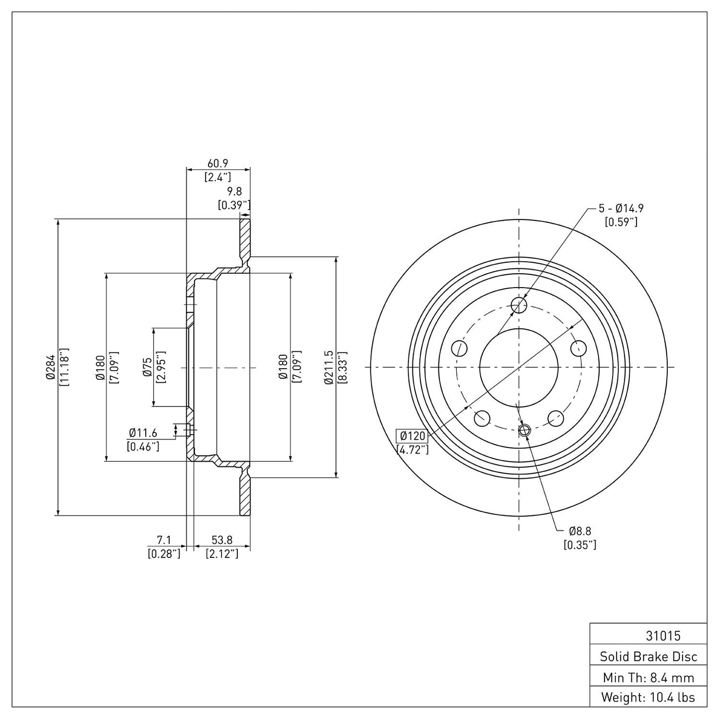 Dynamic Friction Company Disc Brake Rotor 600-31015