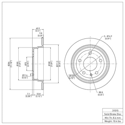Dynamic Friction Company Disc Brake Rotor 600-31015
