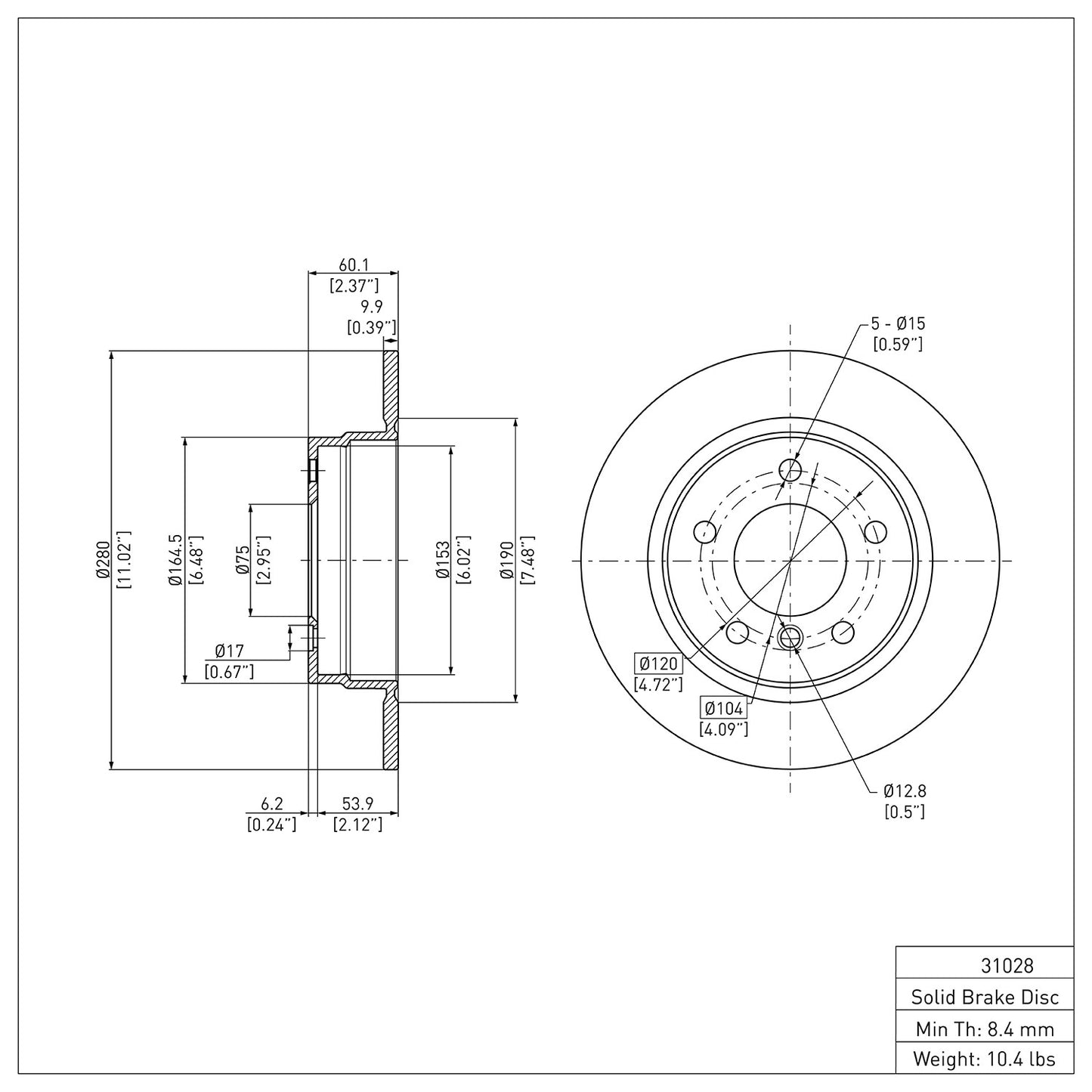 Dynamic Friction Company Disc Brake Rotor 600-31028