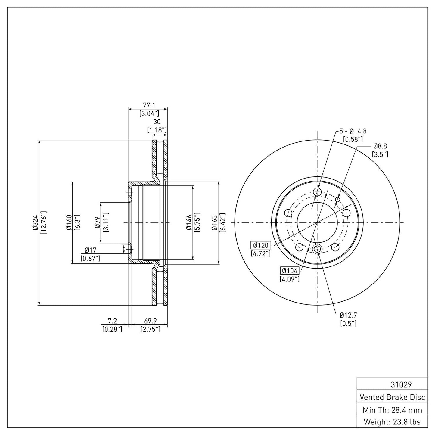 Dynamic Friction Company Disc Brake Rotor 600-31029