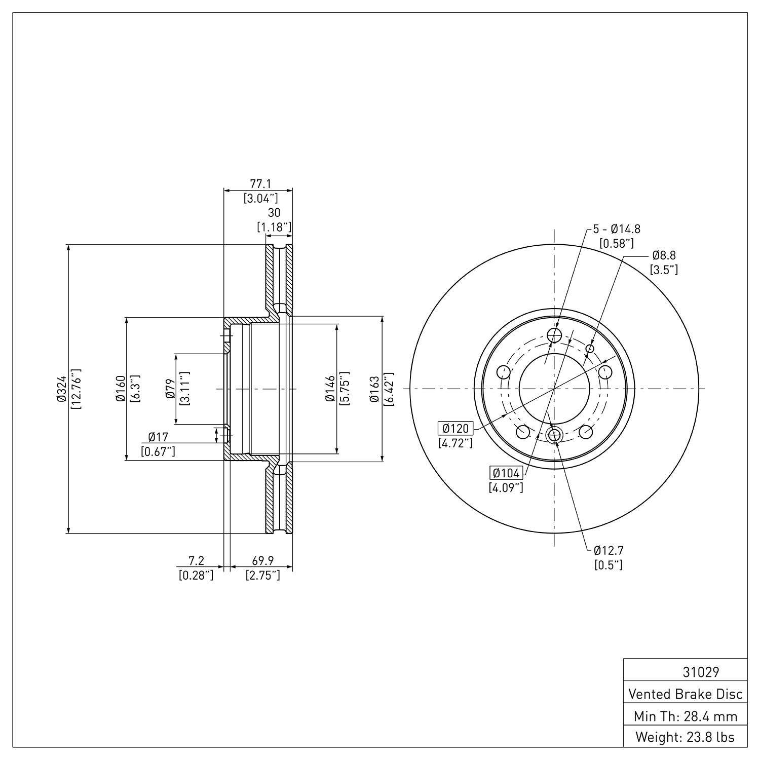 Dynamic Friction Company Disc Brake Rotor 600-31029