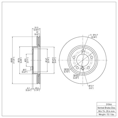 Dynamic Friction Company Disc Brake Rotor 600-31046