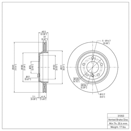 Dynamic Friction Company Disc Brake Rotor 600-31053