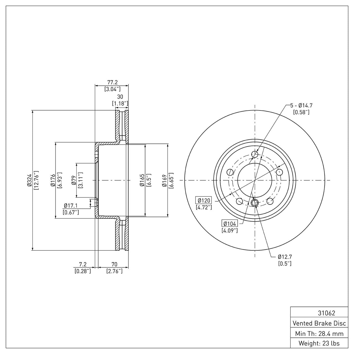 Dynamic Friction Company Disc Brake Rotor 600-31062