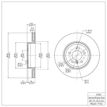Dynamic Friction Company Disc Brake Rotor 600-31064