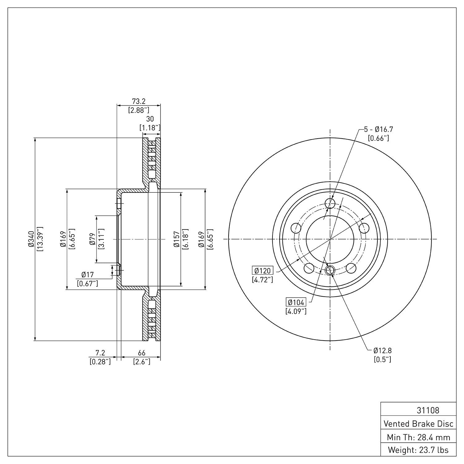 Dynamic Friction Company Disc Brake Rotor 600-31108