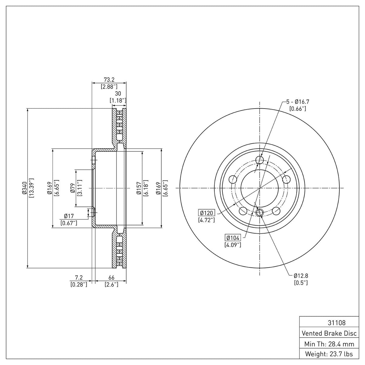 Dynamic Friction Company Disc Brake Rotor 600-31108