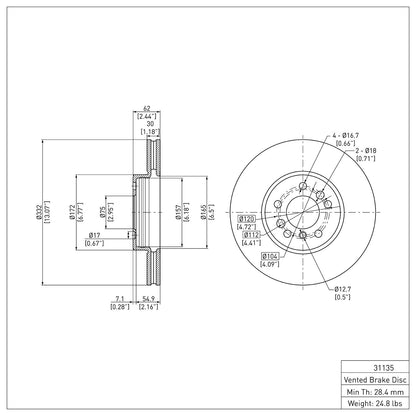 Dynamic Friction Company Disc Brake Rotor 600-31135