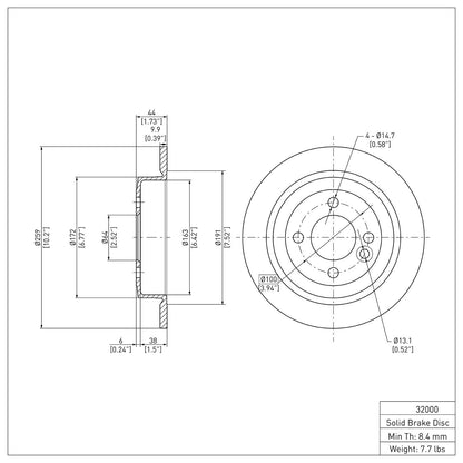 Dynamic Friction Company Disc Brake Rotor 600-32000