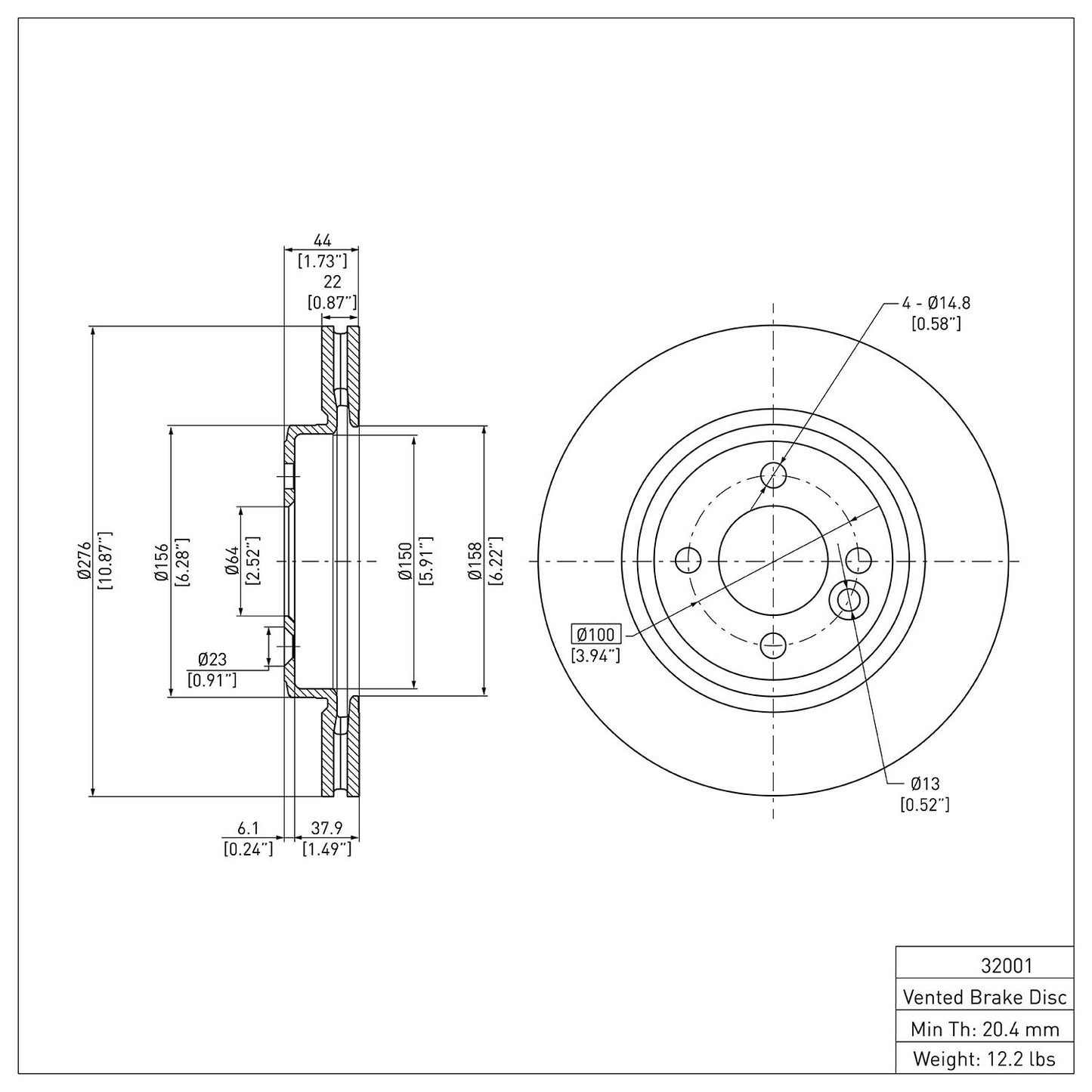 Dynamic Friction Company Disc Brake Rotor 600-32001