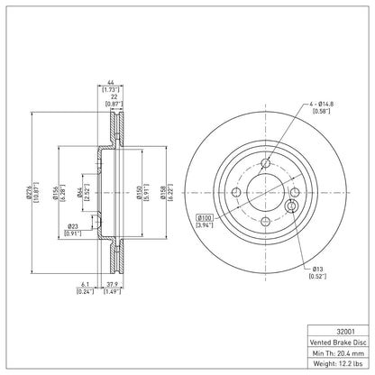 Dynamic Friction Company Disc Brake Rotor 600-32001
