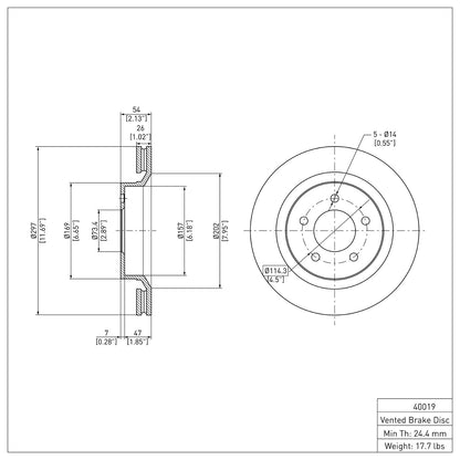Dynamic Friction Company Disc Brake Rotor 600-40019