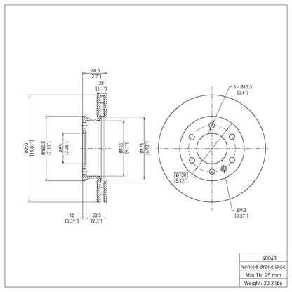 Dynamic Friction Company Disc Brake Rotor 600-40043