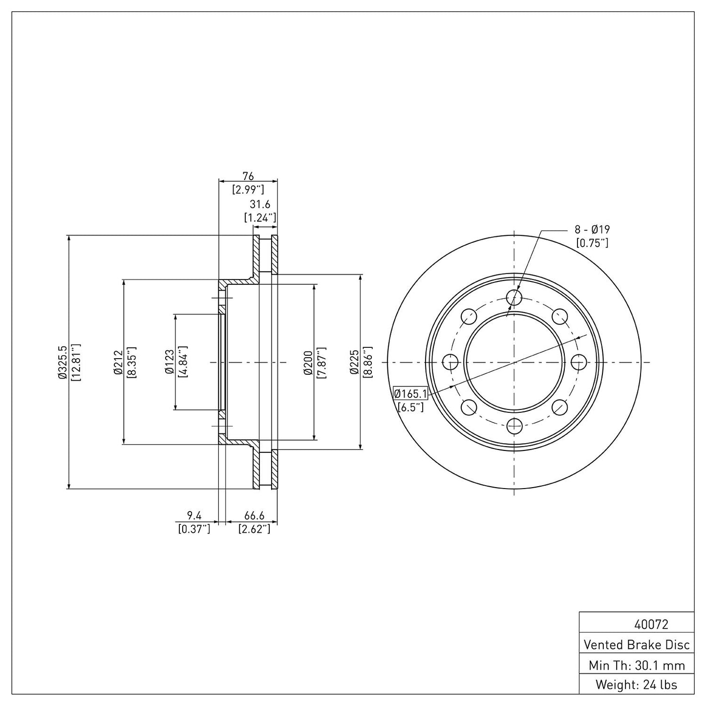 Dynamic Friction Company Disc Brake Rotor 600-40072