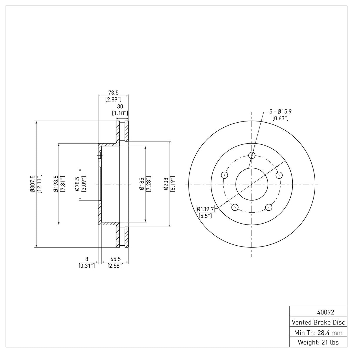 Dynamic Friction Company Disc Brake Rotor 600-40092