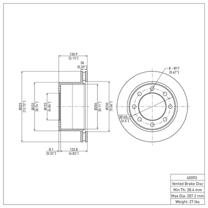 Dynamic Friction Company Disc Brake Rotor 600-40093