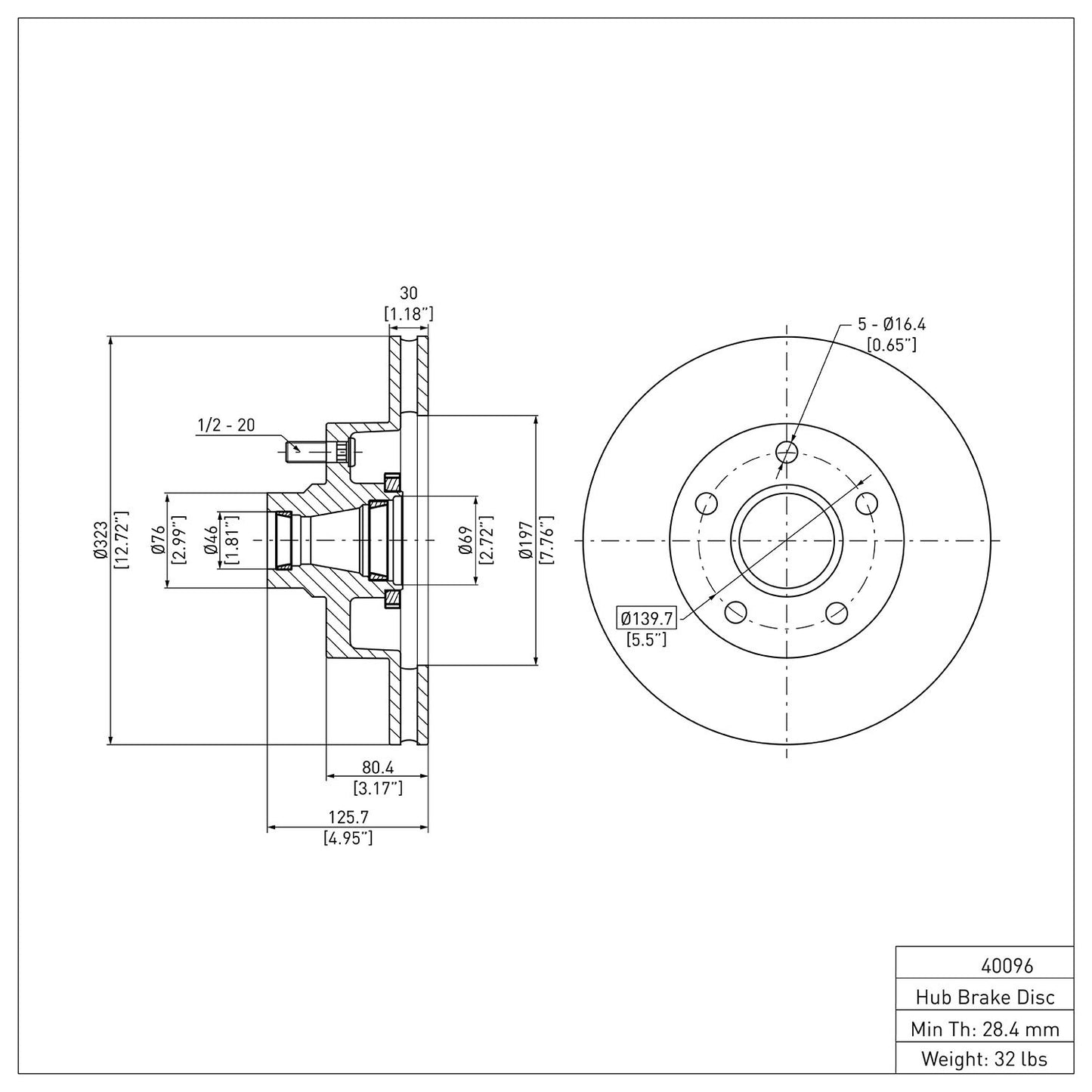 Dynamic Friction Company Disc Brake Rotor 600-40096