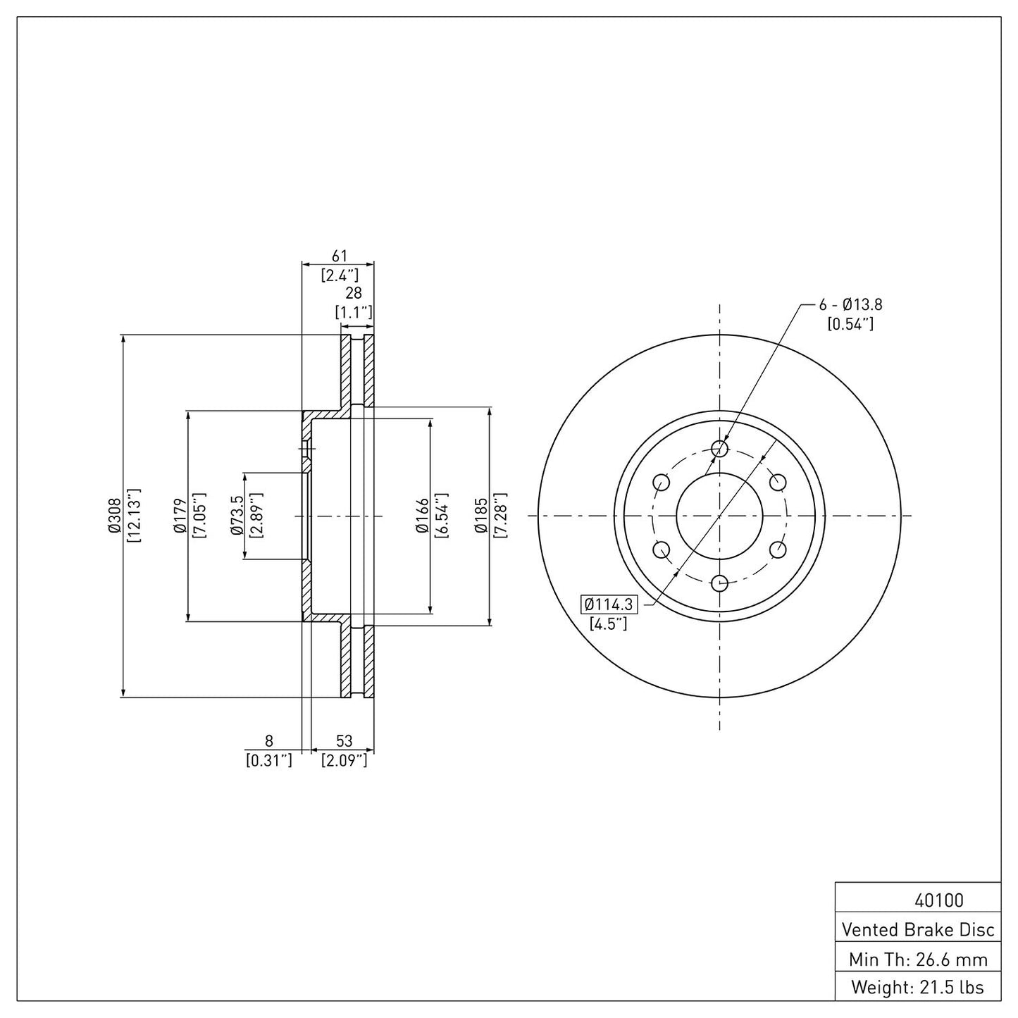 Dynamic Friction Company Disc Brake Rotor 600-40100