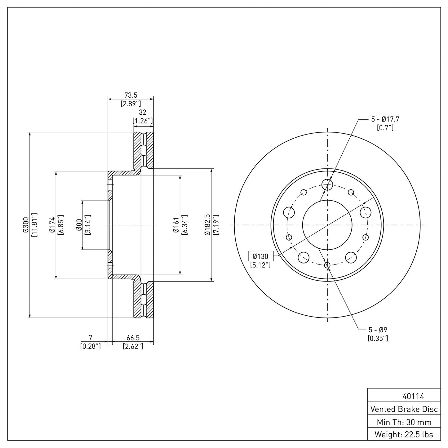 Dynamic Friction Company Disc Brake Rotor 600-40114