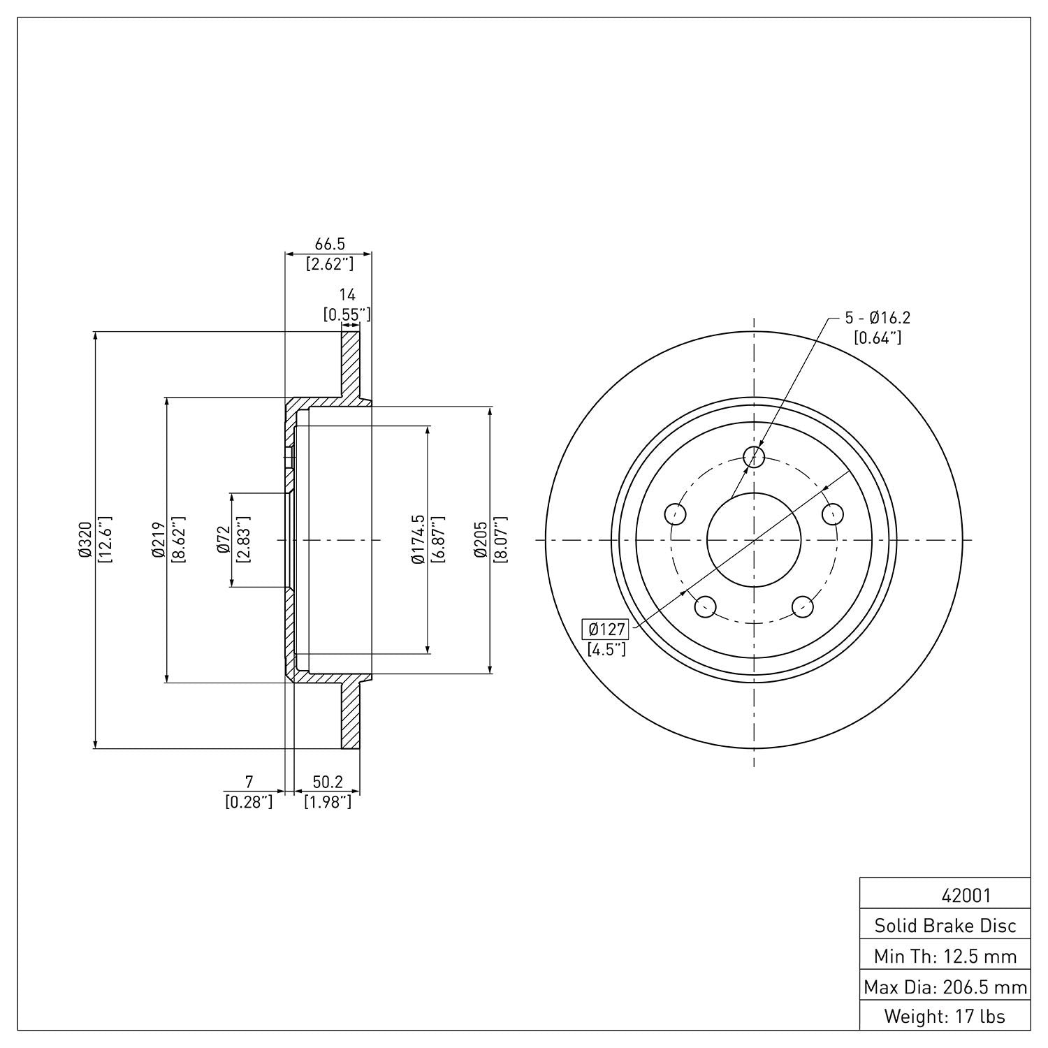 Dynamic Friction Company Disc Brake Rotor 600-42001