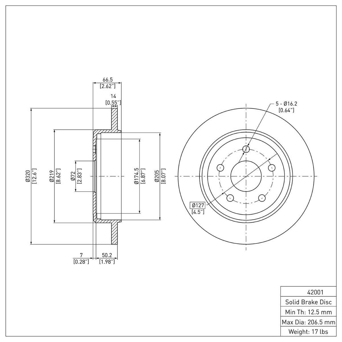 Dynamic Friction Company Disc Brake Rotor 600-42001