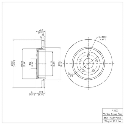 Dynamic Friction Company Disc Brake Rotor 600-42003