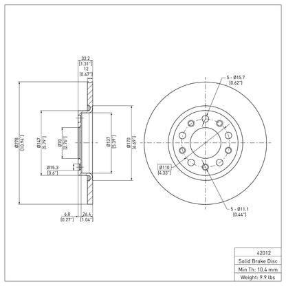 Dynamic Friction Company Disc Brake Rotor 600-42012