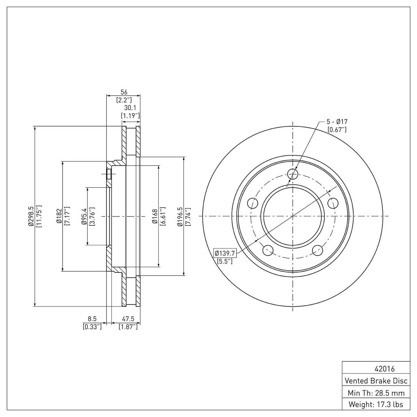 Dynamic Friction Company Disc Brake Rotor 600-42016