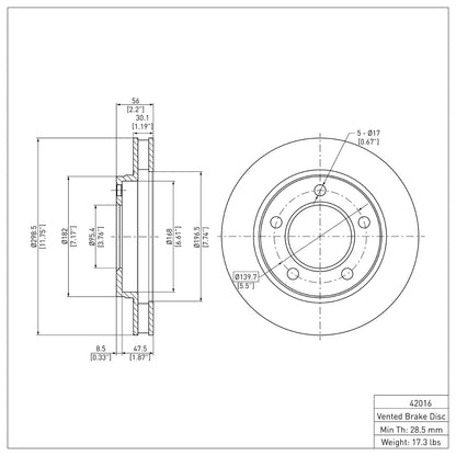 Dynamic Friction Company Disc Brake Rotor 600-42016