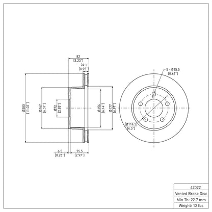 Dynamic Friction Company Disc Brake Rotor 600-42022