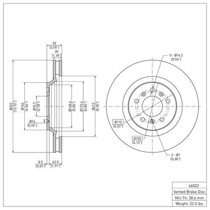 Dynamic Friction Company Disc Brake Rotor 600-46022
