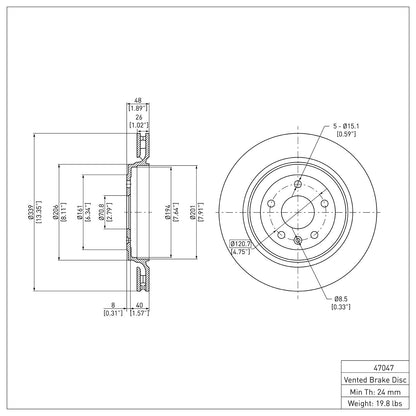 Dynamic Friction Company Disc Brake Rotor 600-47047