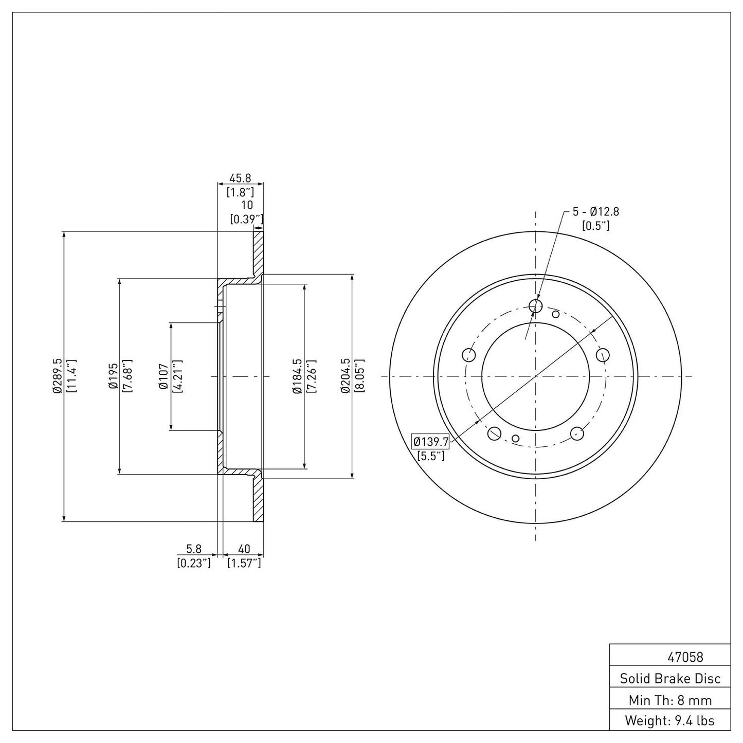 Dynamic Friction Company Disc Brake Rotor 600-47058