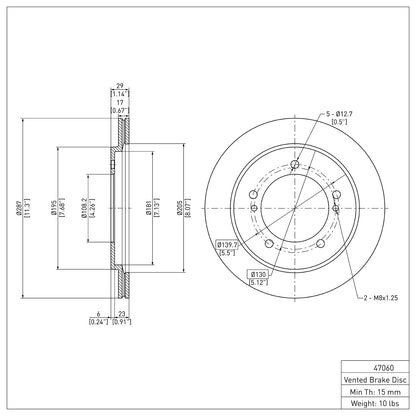 Dynamic Friction Company Disc Brake Rotor 600-47060