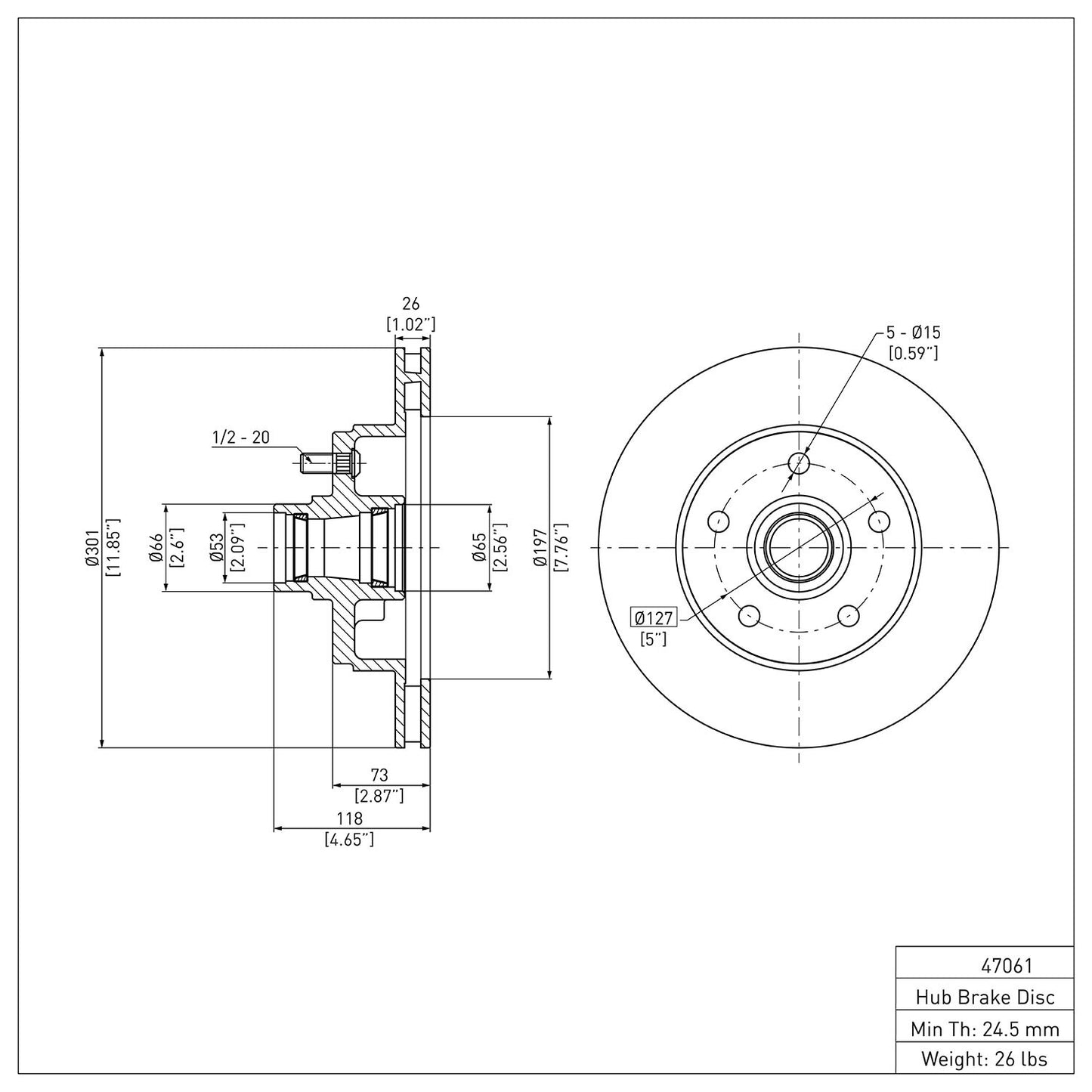 Dynamic Friction Company Disc Brake Rotor 600-47061