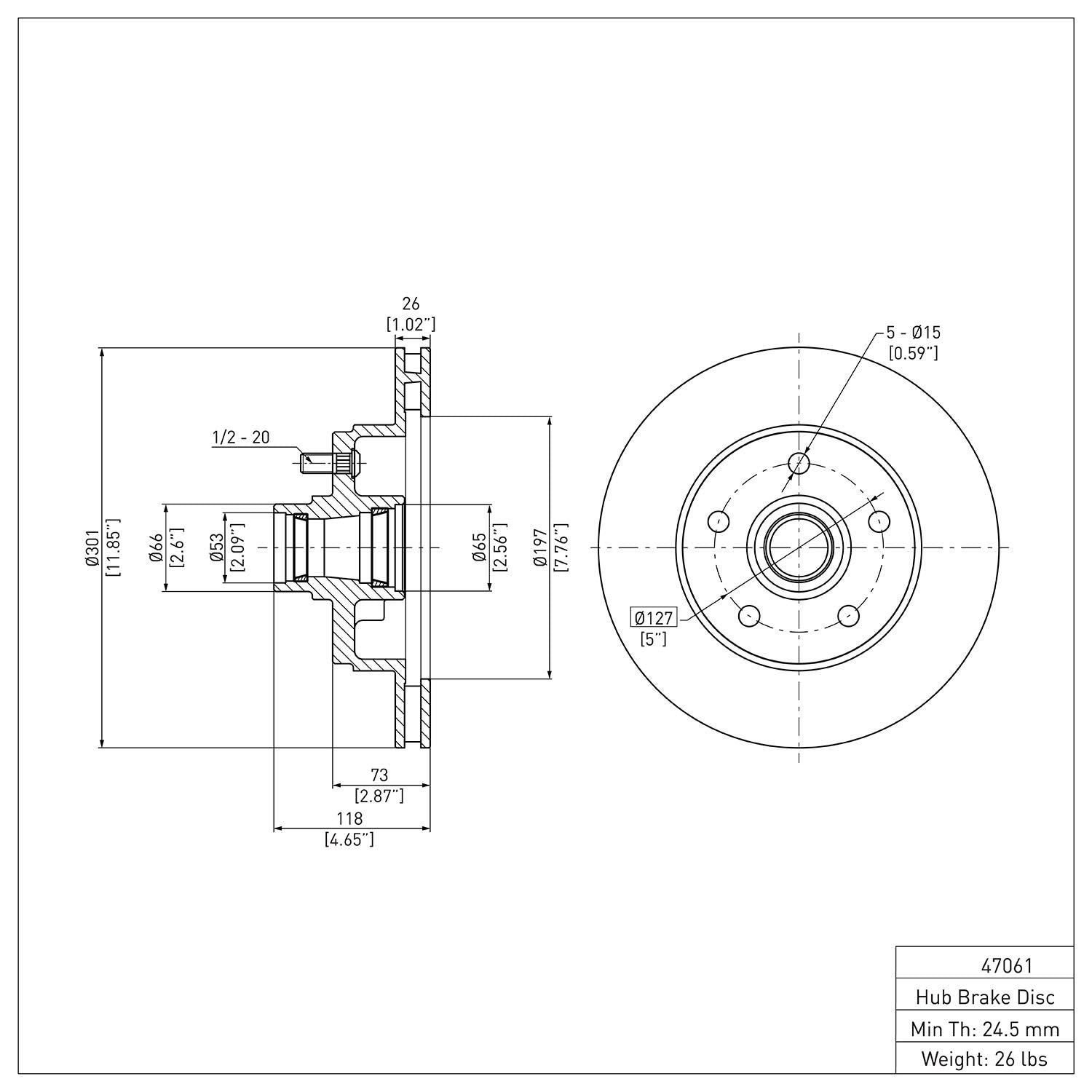 Dynamic Friction Company Disc Brake Rotor 600-47061