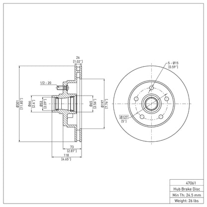 Dynamic Friction Company Disc Brake Rotor 600-47061