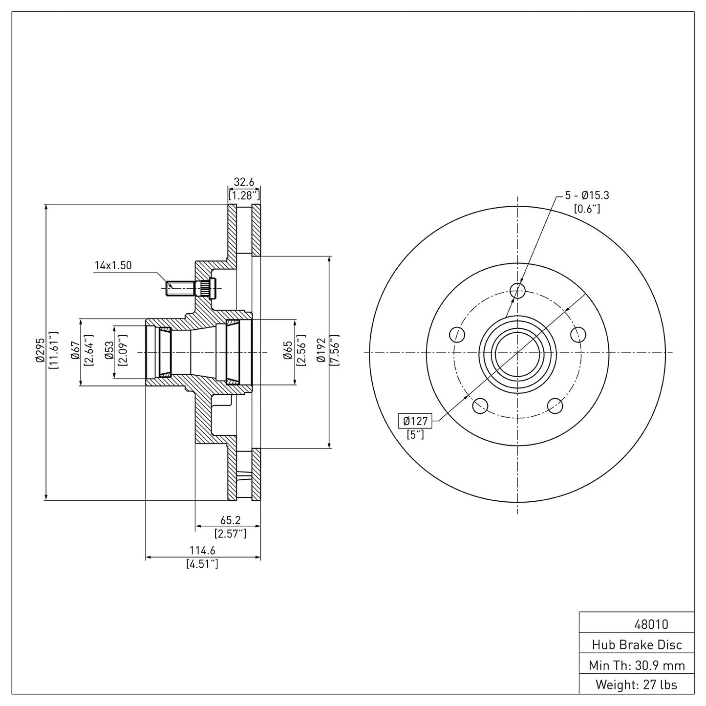 Dynamic Friction Company Disc Brake Rotor 600-48010