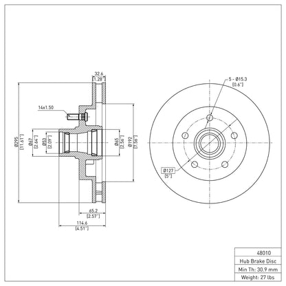 Dynamic Friction Company Disc Brake Rotor 600-48010